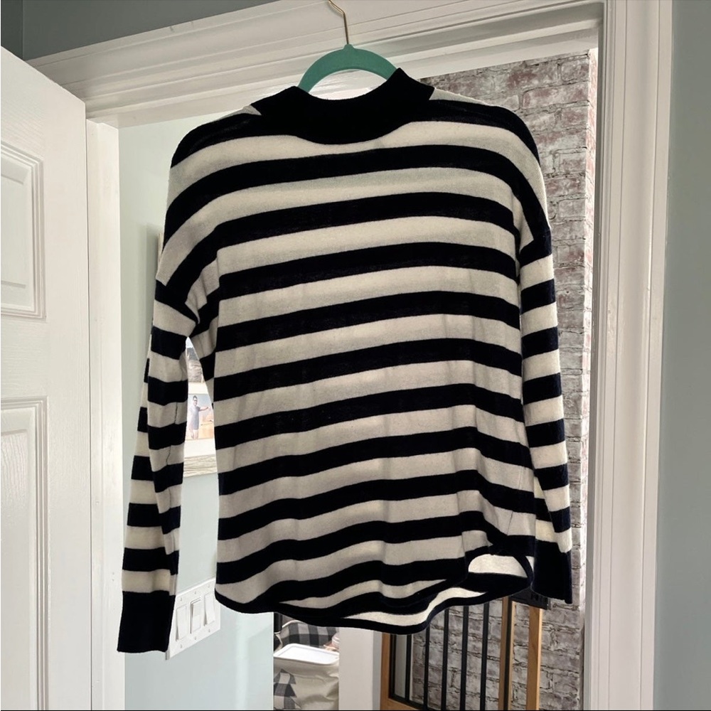 Madewell XS Wool Alpaca navy and cream striped sweater